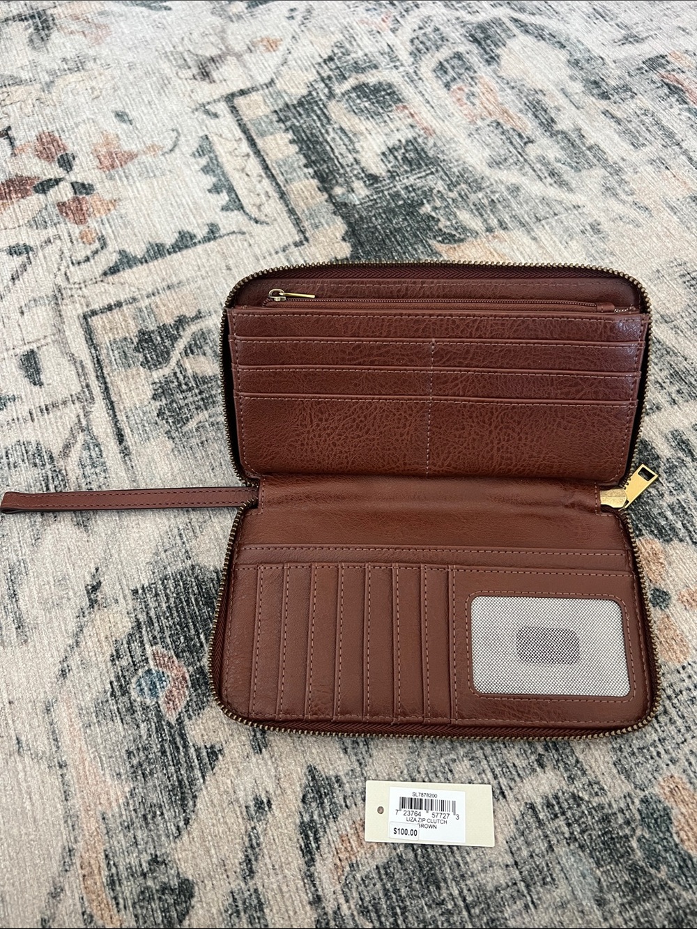 Fossil Liza Zip-Around Leather Wallet with Wristlet